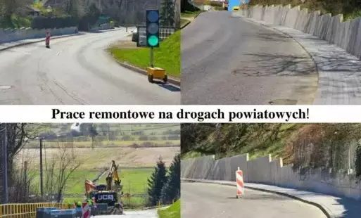 Prace remontowe na drogach powiatowych