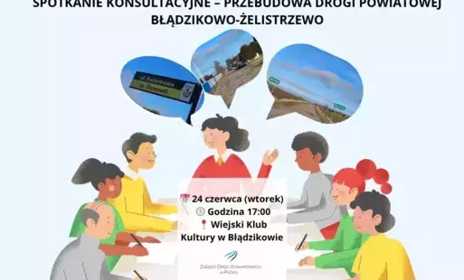 Spotkanie konsultacyjne– Przebudowa drogi powiatowej  Błądzikowo - Żelistrzewo