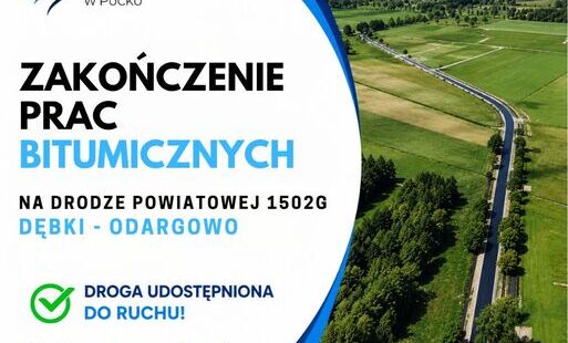Droga 1502G Dębki – Odargowo udostępniona do ruchu!
